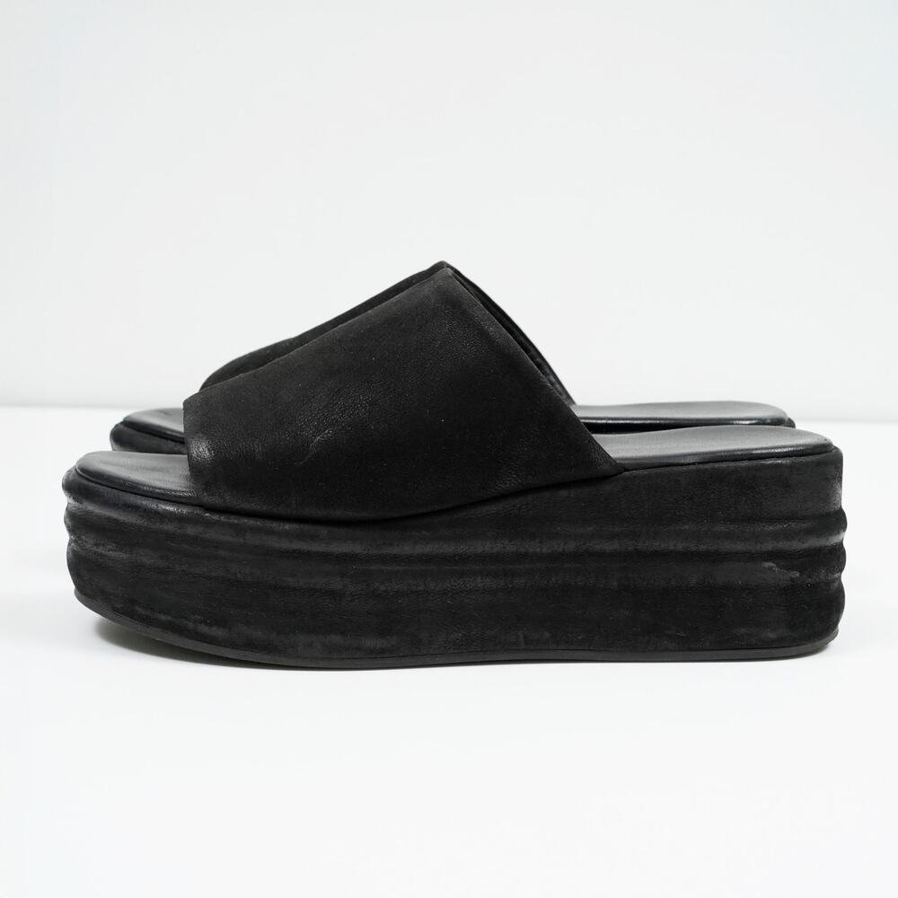 Free People Harbor Black Platform Slide Sandals Size EU 38 US 7.5-8 - Picture 9 of 10